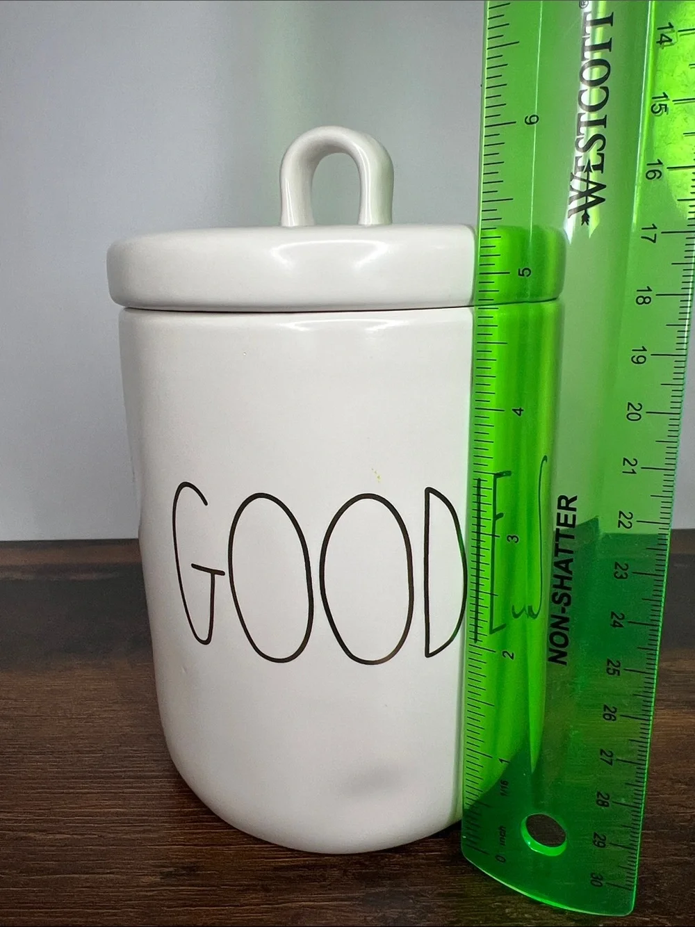 Rae Dunn White Ceramic 'GOODIES' Canister with Lid